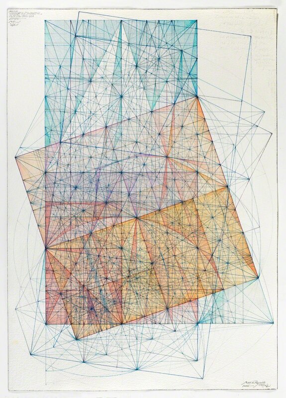 Mark Reynolds, ‘Minor Third Series: Transitions from Diagonal and Half-diagonal, 1.13’, 2013, Drawing, Collage or other Work on Paper, Watercolor and colored ink on cotton paper, Pierogi