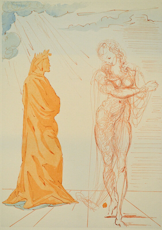Salvador Dalí, ‘Virgil Comforts Dante, Inferno canto 2’, 1960, Print, Wood Engraving, O-68