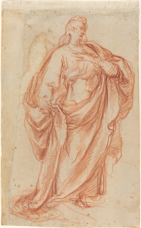 Cherubino Alberti, ‘Prudence [recto]’, ca. 1601, Drawing, Collage or other Work on Paper, Red chalk on laid paper, National Gallery of Art, Washington, D.C.