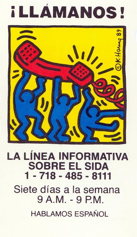 Keith Haring, ‘Keith Haring Talk To Us! 1989 (Keith Haring Aids hotline)’, 1989, Ephemera or Merchandise, Offset printed business card, Lot 180 Gallery