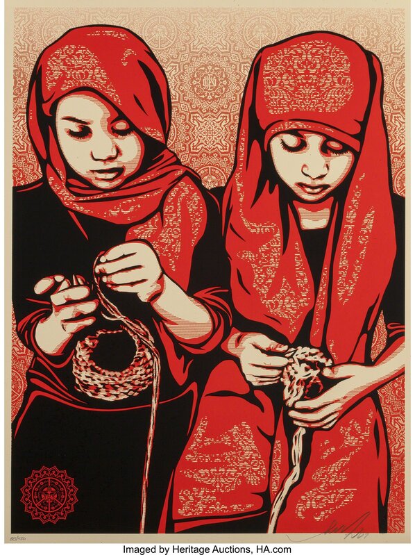 Shepard Fairey, ‘Close Knit’, 2009, Print, Screenprint in colors on speckled paper, Heritage Auctions