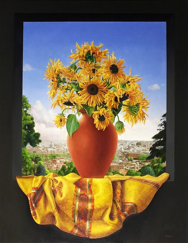 James Aponovich, ‘Sunflowers, Villa Aurelia, Rome’, 2016, Painting, Oil on canvas, Clark Gallery