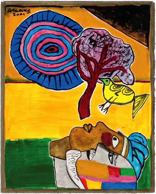 Corneille, ‘Le peintre et sa muse’, 2001, Drawing, Collage or other Work on Paper, Gouache and collage on wove paper, Koller Auctions