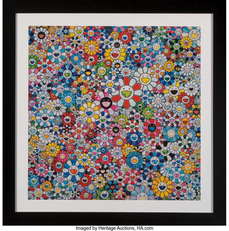 Takashi Murakami, ‘Flowers and Smiley Faces’, 2013, Print, Offset lithograph in colors on smooth wove paper, Heritage Auctions