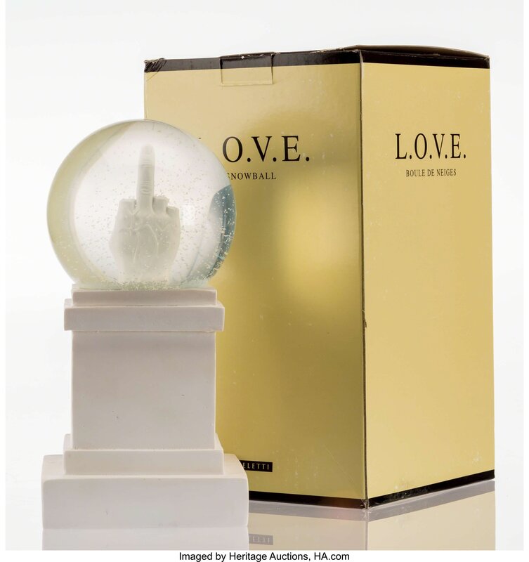 Maurizio Cattelan, ‘L.O.V.E.- Snowball’, 2015, Other, Resin, glass, and concrete, Heritage Auctions