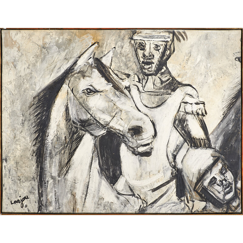 Bernard Lorjou, ‘Untitled (Man with Horse)’, Painting, Oil on canvas, Rago/Wright/LAMA/Toomey & Co.