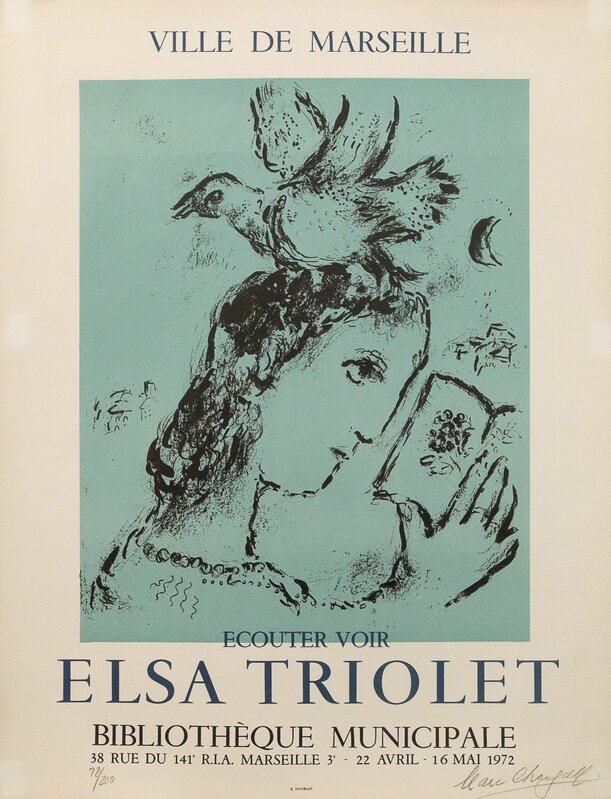 Marc Chagall, ‘Elsa Triolet’, 1972, Print, Color Lithograph, Freeman's | Hindman