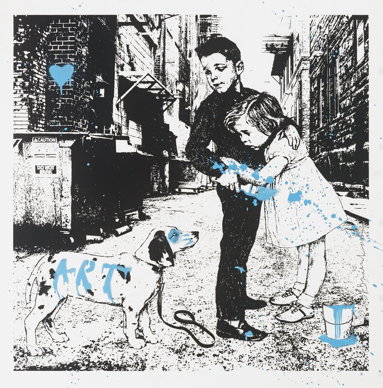 Mr. Brainwash, ‘Pup Art (Blue)’, 2012, Print, Hand finished screenprint in colours on art archival paper, Tate Ward Auctions