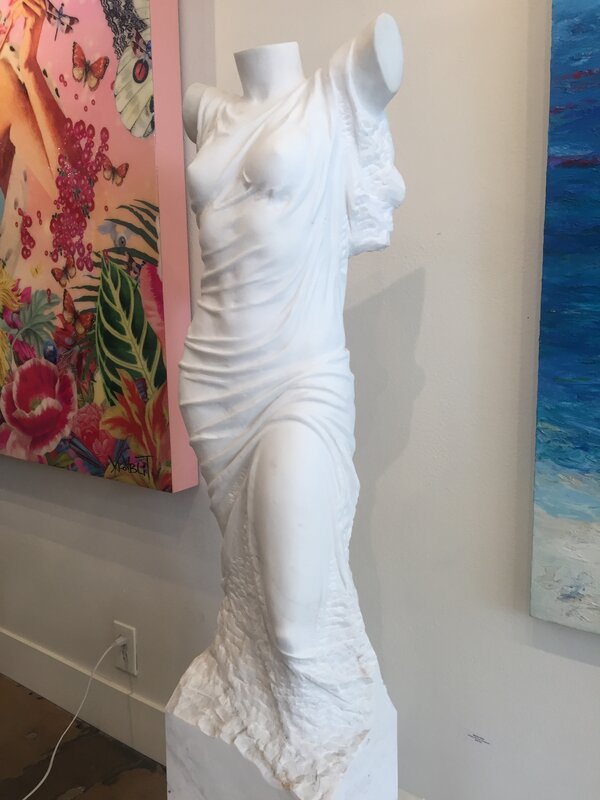 Marton Varo, ‘Draped Woman’, 2016, Sculpture, Hand Carved Carrara Marble Sculpture, Ethos Contemporary Art