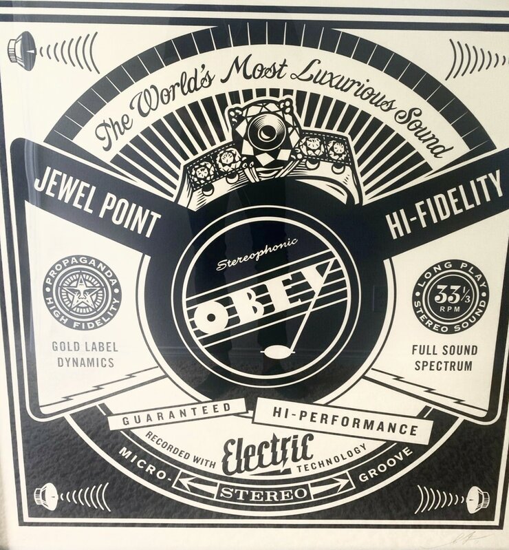Shepard Fairey, ‘Luxurious Sounds’, 2014, Print, Single color silkscreen printed on varnished 100% Cotton Rag Archival Paper, Artsy x Capsule Auctions