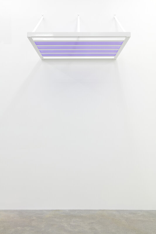 Liam Gillick, ‘Levered Platform’, 2016, Sculpture, White powder coated aluminium, purple transparent Plexiglas, Casey Kaplan