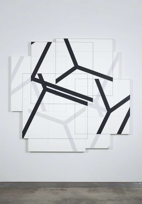Manfred Mohr, ‘P-411-F’, 1988, Painting, Acrylic, shaped white canvas on wood, bitforms gallery