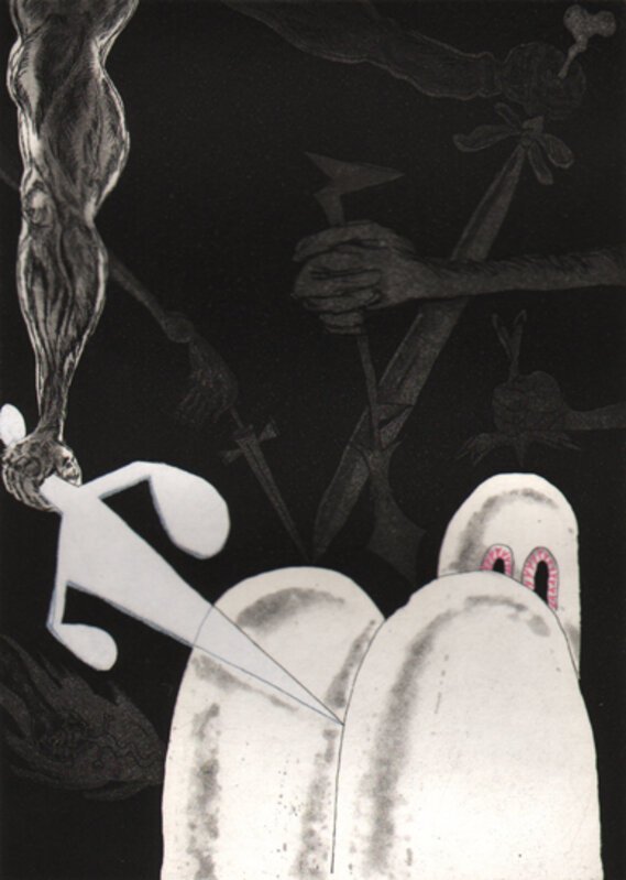Trenton Doyle Hancock, ‘A Stab in the Dark ’, 2010, Print, Etching and screenprint, Dolan/Maxwell