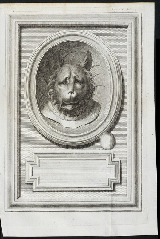 Johann Joachim Winckelmann, ‘Head of a lion’, 1760, Engraving, Getty Research Institute
