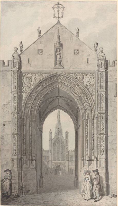 John Carter, ‘The Erpingham Gate, Norwich’, 1791, Drawing, Collage or other Work on Paper, Pen and black ink, gray wash, and watercolor on laid paper, National Gallery of Art, Washington, D.C.