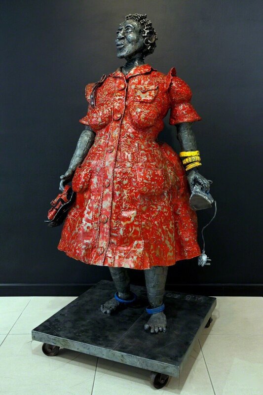 Willie Bester, ‘Domestic Worker in Red Dress ’, 2010, Sculpture, Found Metal, The Melrose Gallery