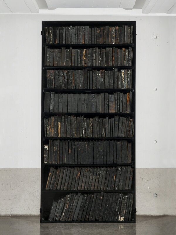Javier Toro Blum, ‘Libro Tachado (Pron) #1 ’, 2018, Sculpture, Wood and burns books, GALERÍA PATRICIA READY