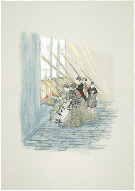 Amy Cutler, ‘Weavers’, 2008, Print, Lithograph in 17 colors on Rives BFK gray paper, Universal Limited Art Editions