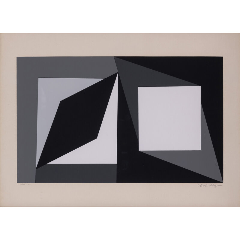 Victor Vasarely, ‘Hommage à Malevitch’, 1961, Print, Serigraphy in black, white and grey on wove paper, all margins, PIASA