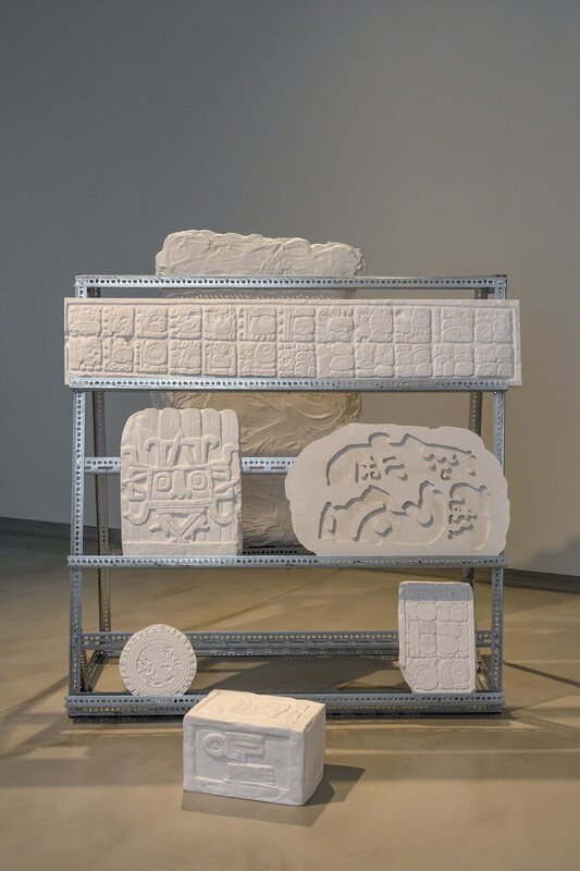 Mariana Castillo Deball, ‘Hieroglyph Storage’, 2014, Sculpture, Metal structure, 7 white
plaster pieces, kurimanzutto