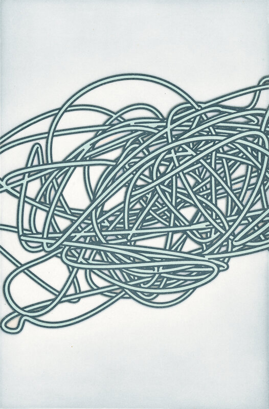 Alyson Shotz, ‘Knot Theory (blue)’, 2019, Print, Color aquatint on white gampi paper chine collé, Crown Point Press