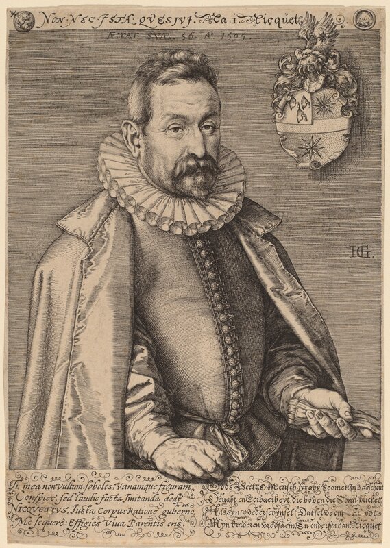 Hendrik Goltzius, ‘Jan Nicquet’, 1595, Print, Engraving, National Gallery of Art, Washington, D.C.