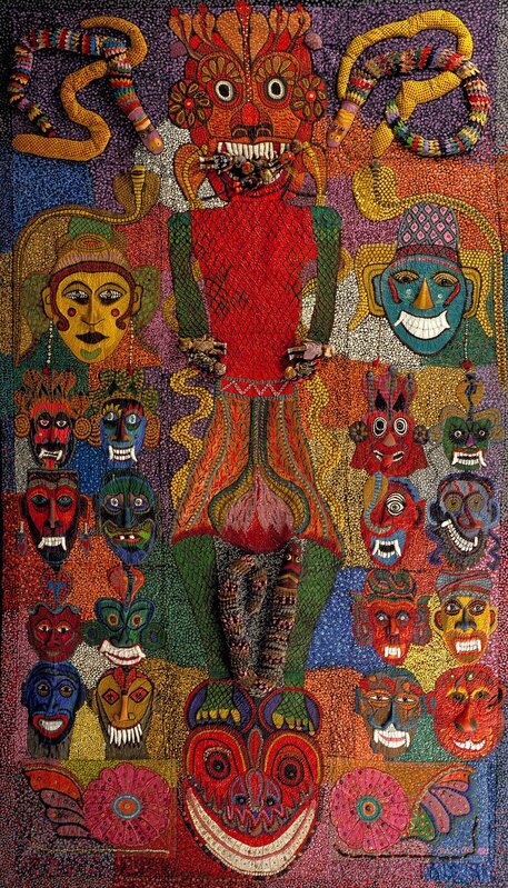 Pacita Abad, ‘Marcos and His Cronies’, 1985, Painting, Acrylic, oil, textile collage, mirrors, shells, buttons, glass beads, gold thread and padded cloth on stitched and padded cloth, Pacita Abad Art Estate