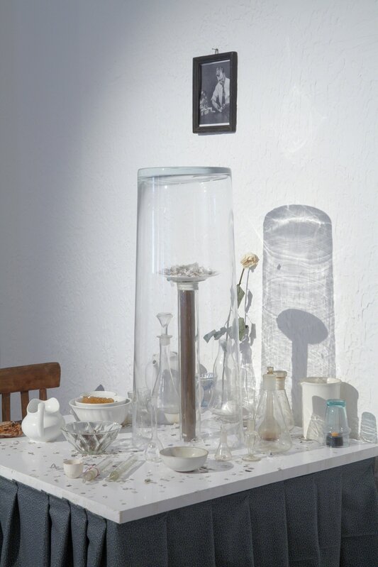 Daria Krotova, ‘Kitchen of progress’, 2012, Installation, Van der Graaf generator, paper, table, cloth, tableware, Laboratoria Art & Science Space
