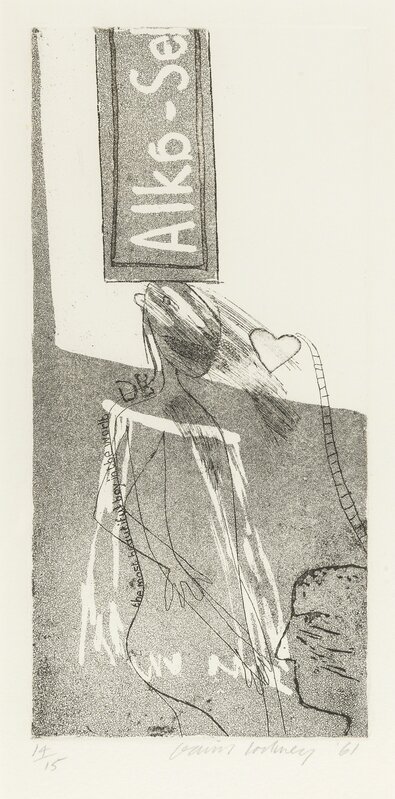 David Hockney, ‘Alka Seltzer (M.C.A. Tokyo 6)’, 1961, Print, Etching with aquatint, on Crisbrook handmade paper, Forum Auctions
