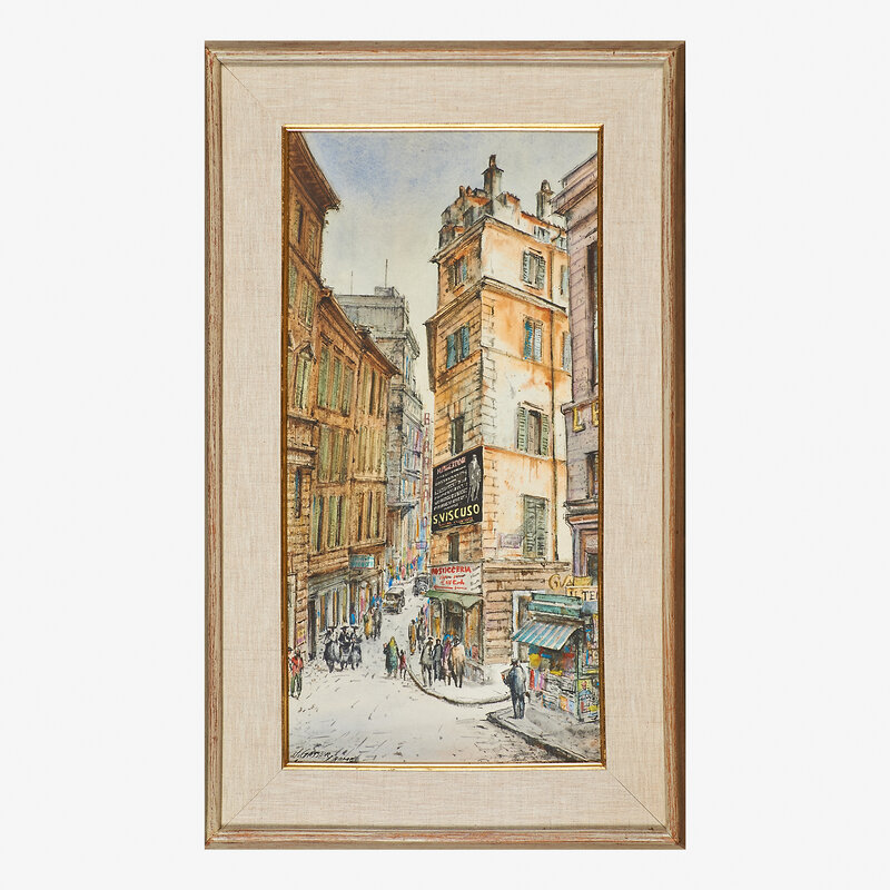 Henry Gasser, ‘Rome Corner’, Painting, Watercolor on paper (framed), Rago/Wright/LAMA/Toomey & Co.