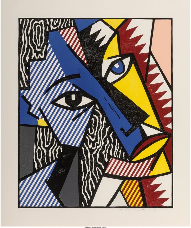 Roy Lichtenstein, ‘Head, from Expressionists Woodcuts’, 1980, Print, Woodcut in colors with embossing on Arches Cover paper, Heritage Auctions
