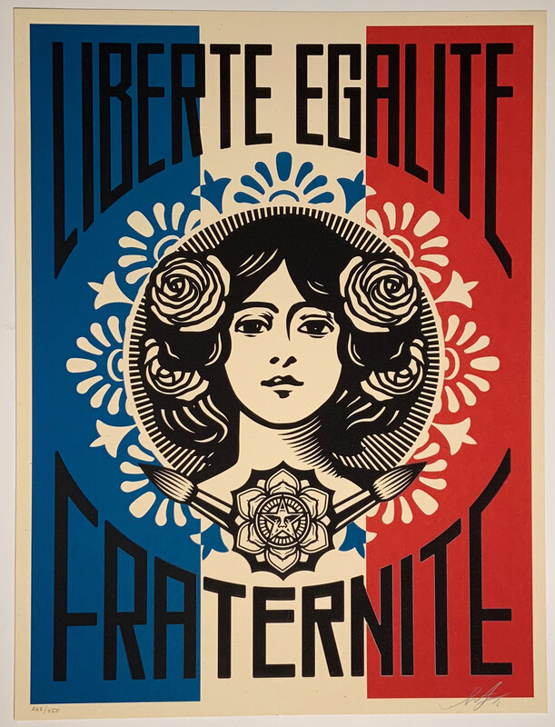 Shepard Fairey, ‘Liberté, Egalité, Fraternité’, 2016, Print, Screenprint in colors on paper, DIGARD AUCTION