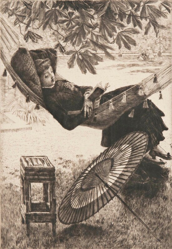 James Tissot, ‘Le hamac’, 1880, Print, Etching and drypoint on paper, Skinner