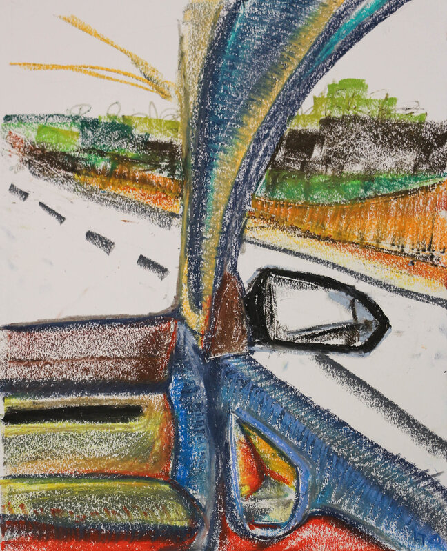 Luong Thai, ‘Road trip’, 2020, Painting, Oil pastel on canson paper, Matthew Liu Fine Arts