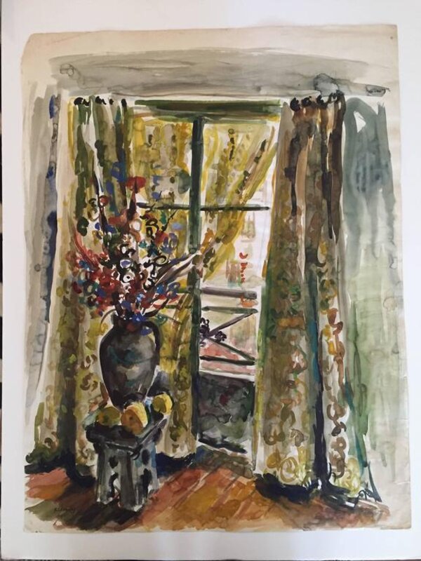 Katherine Librowicz, ‘Interior Bouquet of Flowers’, 20th Century, Drawing, Collage or other Work on Paper, Watercolor, Lions Gallery