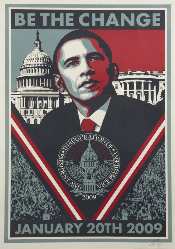 Shepard Fairey, ‘Be The Change’, 2009, Print, Offset lithograph on paper, Julien's Auctions