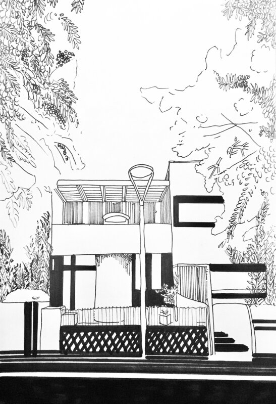 Chourouk Hriech, ‘Sans titre ou ballades à la Cité Frugès #3’, 2018, Drawing, Collage or other Work on Paper, Indian ink on paper, Galerie Anne-Sarah Bénichou