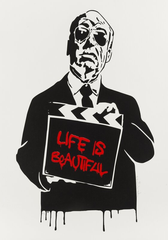 Mr. Brainwash, ‘Alfred Hitchcock (aka Life is Beautiful) (Red)’, 2008, Print, Screenprint in colours, Forum Auctions