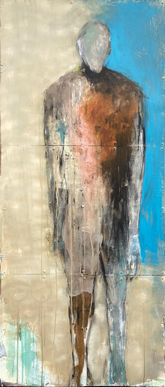 Kris Gebhardt, ‘Tall Man’, 2018, Painting, Mixed media on distressed hand made wood panel, Gebhardt Gallery 