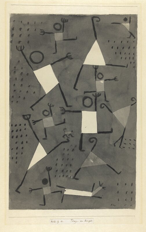 Paul Klee, ‘Danses sous l’empire de la Peur’, 1938, Drawing, Collage or other Work on Paper, Watercolour on paper on card, Centre Pompidou