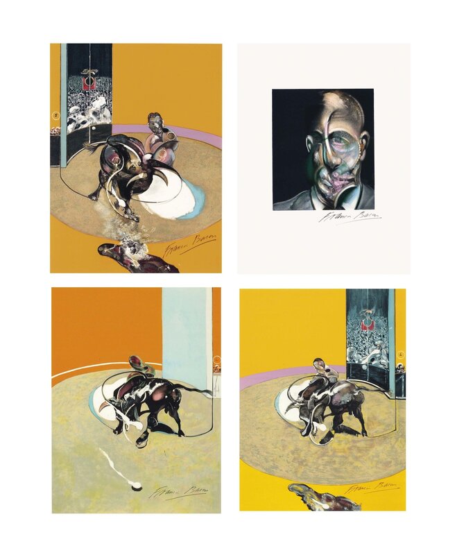 Francis Bacon, ‘Miroir de la Tauromachie, Galerie Lelong, Paris, 1990’, Print, The complete set of four lithographs in colors on Arches wove paper, Christie's