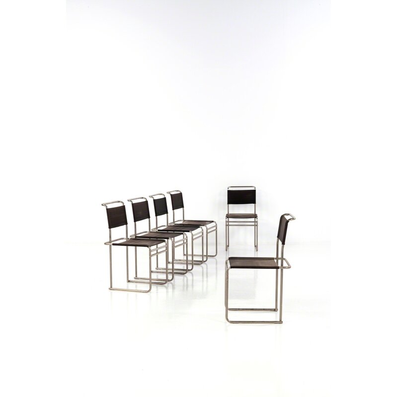 Marcel Breuer, ‘Set of six chairs’, 1928, Design/Decorative Art, Métal tubulaire et tissu Eisengarn, PIASA