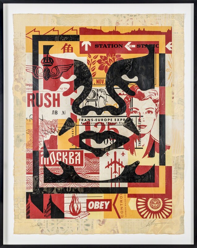 Shepard Fairey, ‘Icon Collage (Middle)’, 2016, Drawing, Collage or other Work on Paper, Silkscreen and Mixed Media Collage on Paper, HPM, Print Them All