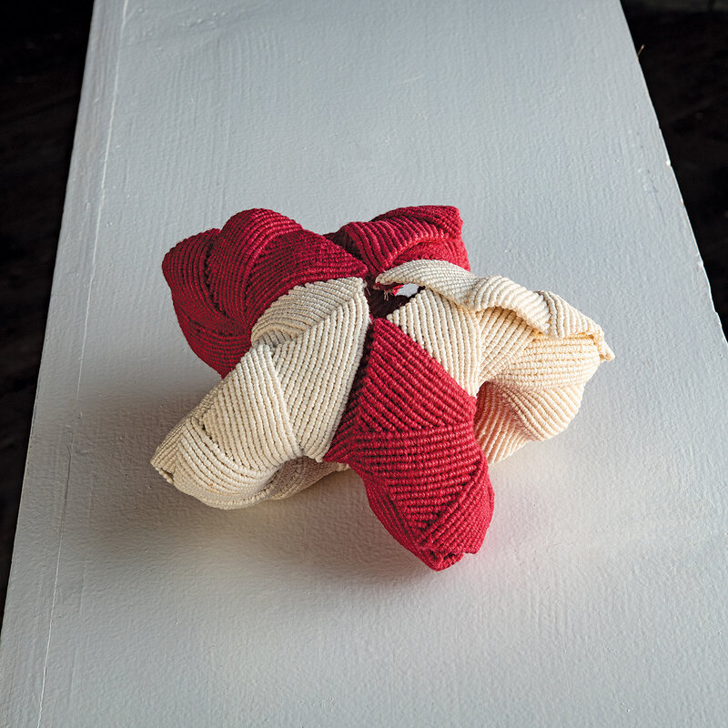 Federica Luzzi, ‘White and Red Shell’, 2017, Textile Arts, Knotted linen cord, personal knotting technique, browngrotta arts