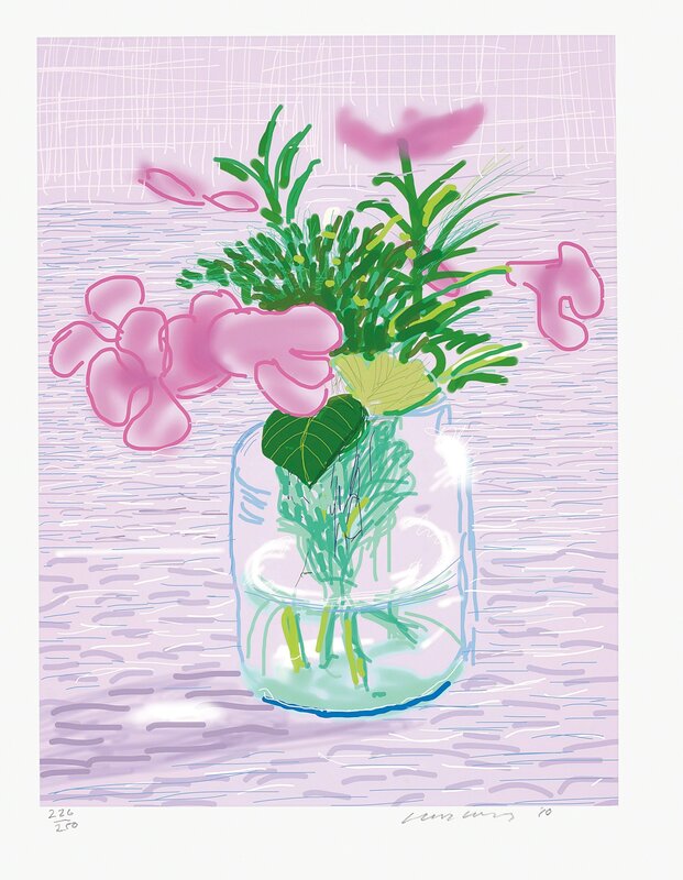 David Hockney, ‘Untitled no. 329, from A Bigger Book: Art Edition A’, 2010/2016, Print, IPad drawing in colours, printed on archival paper, with full margins, contained in the original blue fabric-covered portfolio, Phillips