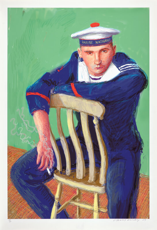 David Hockney, ‘Matelot Kevin Druez 2’, 2009, Computer drawing in colors, printed on wove paper, with full margins., Phillips