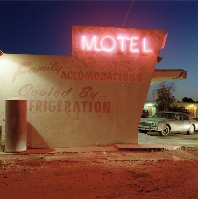 Jeff Brouws, ‘Motel Drive, Fresno, California’, 1991, Photography, Archival digital pigment print, Robert Klein Gallery