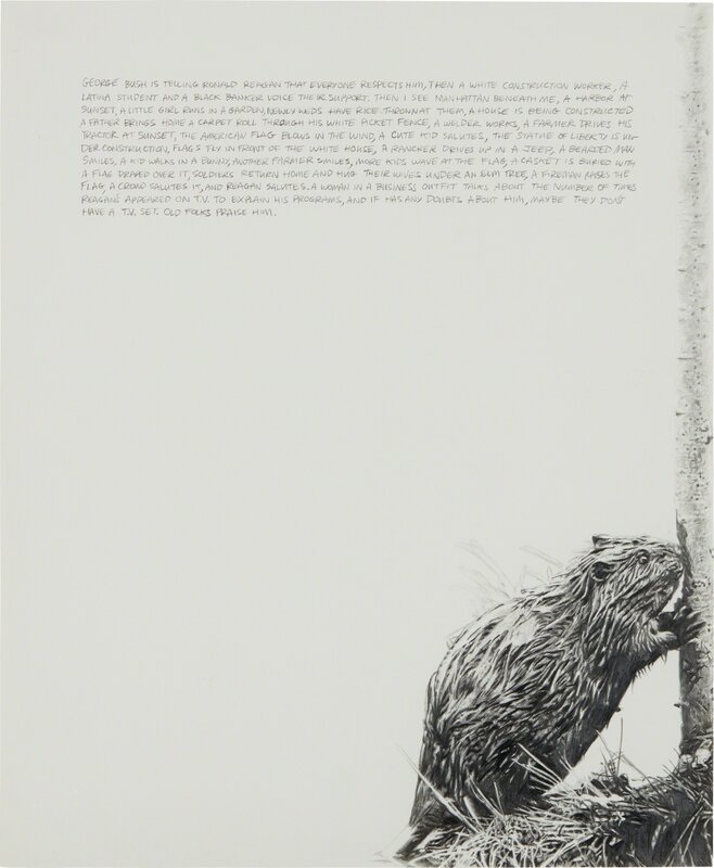 Jim Shaw, ‘Untitled (Beaver: George Bush is Telling Ronald Reagan...)’, 1993, Pencil on paper, Phillips