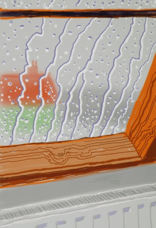 David Hockney, ‘Rain on the Studio Window’, 2009, Print, Inkjet-Printed Computer Drawing In Colours On Epsom Hot Press Natural, Matte, Smooth Paper, Roseberys