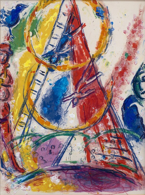 Marc Chagall, ‘Circus’, 1967, Drawing, Collage or other Work on Paper, Gouache and pastel on lithographic base, Weinstein Gallery